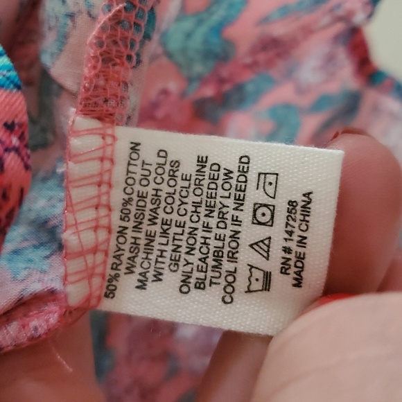 Simply Southern Pink Sea Creatures Square Neck Off Shoulder Top Size Medium - Picture 6 of 10